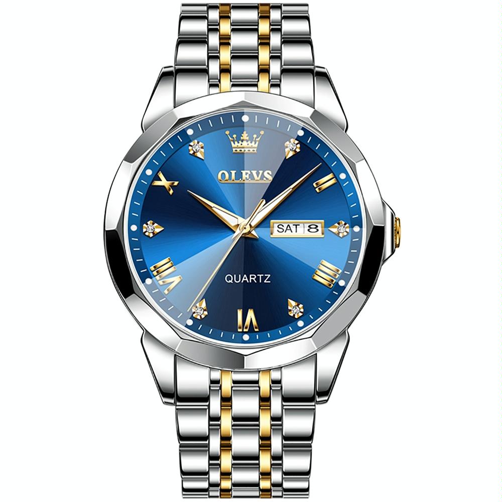 Waterproof Quartz Watch for Men with Luminous Dial - Blue