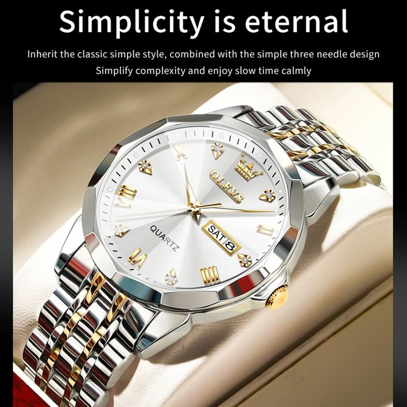 Waterproof Quartz Watch for Men with Luminous Dial - Blue 5