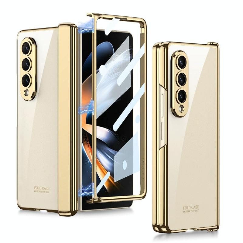 For Samsung Galaxy Z Fold4 5G Magnetic Hinged Folding Case - Champagne Gold