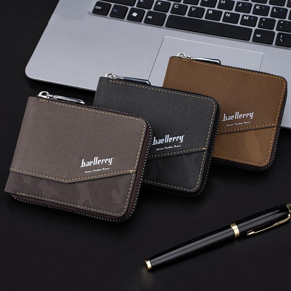 Retro Rfid Blocking Zip Wallet with Short Coin Pocket - Coffee 7