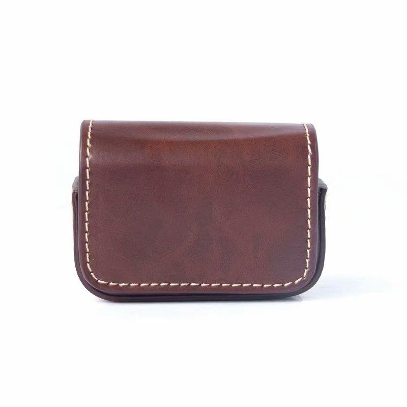 Waterproof Mini Leather Case for Dji Action Gopro Sjcam Xiaomi Mi Jia - Storage Box - Coffee 7