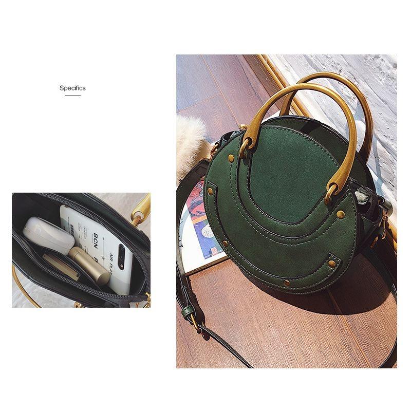 Retro Leather Mini Shoulder Bag for Women - Green 14