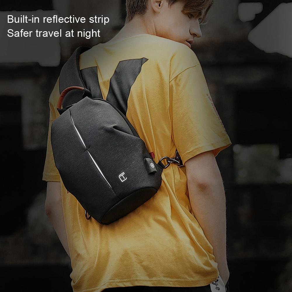 Waterproof Usb Chest Bag For Men Casual Shoulder Messenger 7