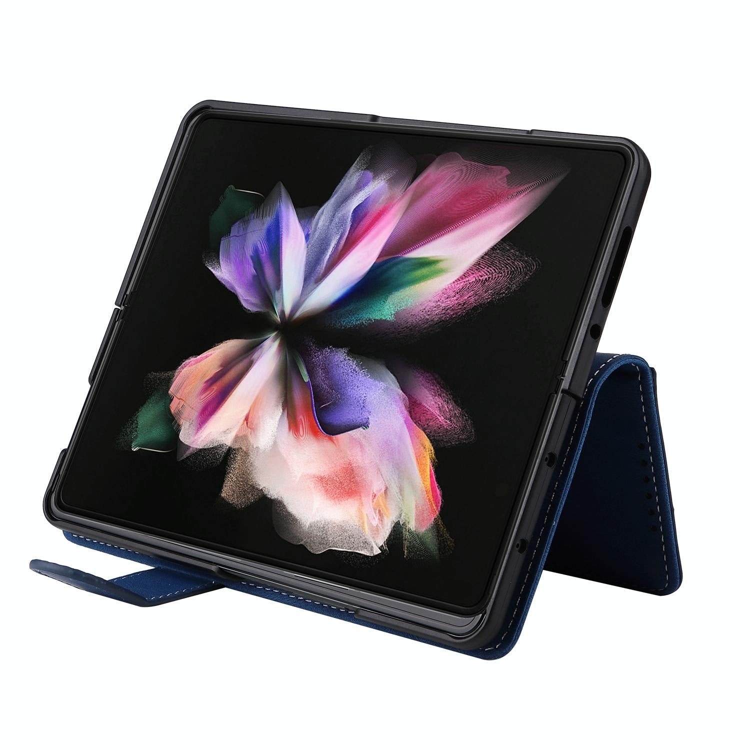 For Samsung Galaxy Z Fold4 5G Foldable Leather Case - Detachable - Purple 10