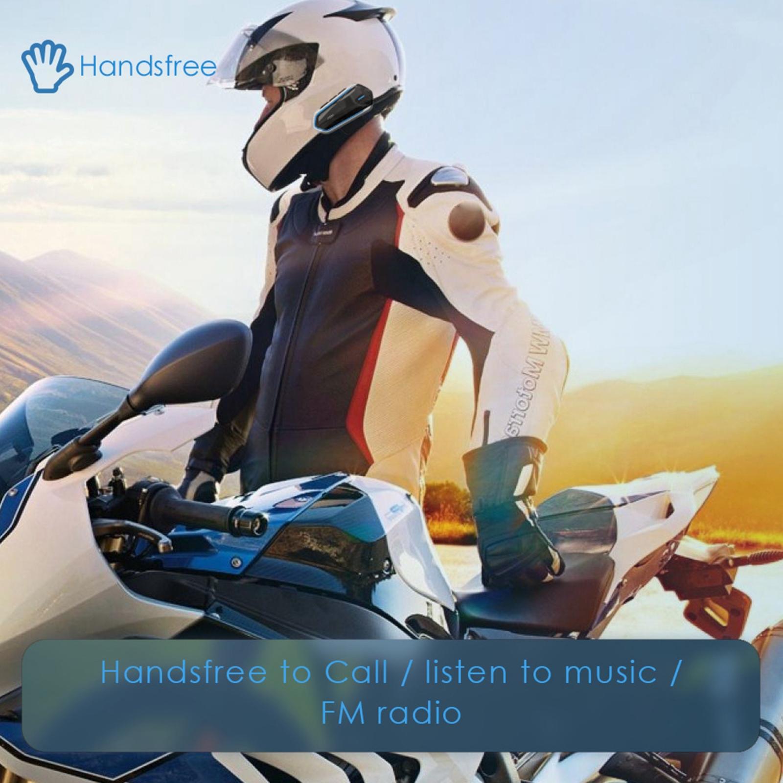 Bluetooth Motorcycle Helmet Headset - Low Power 4.2 - Blue 6