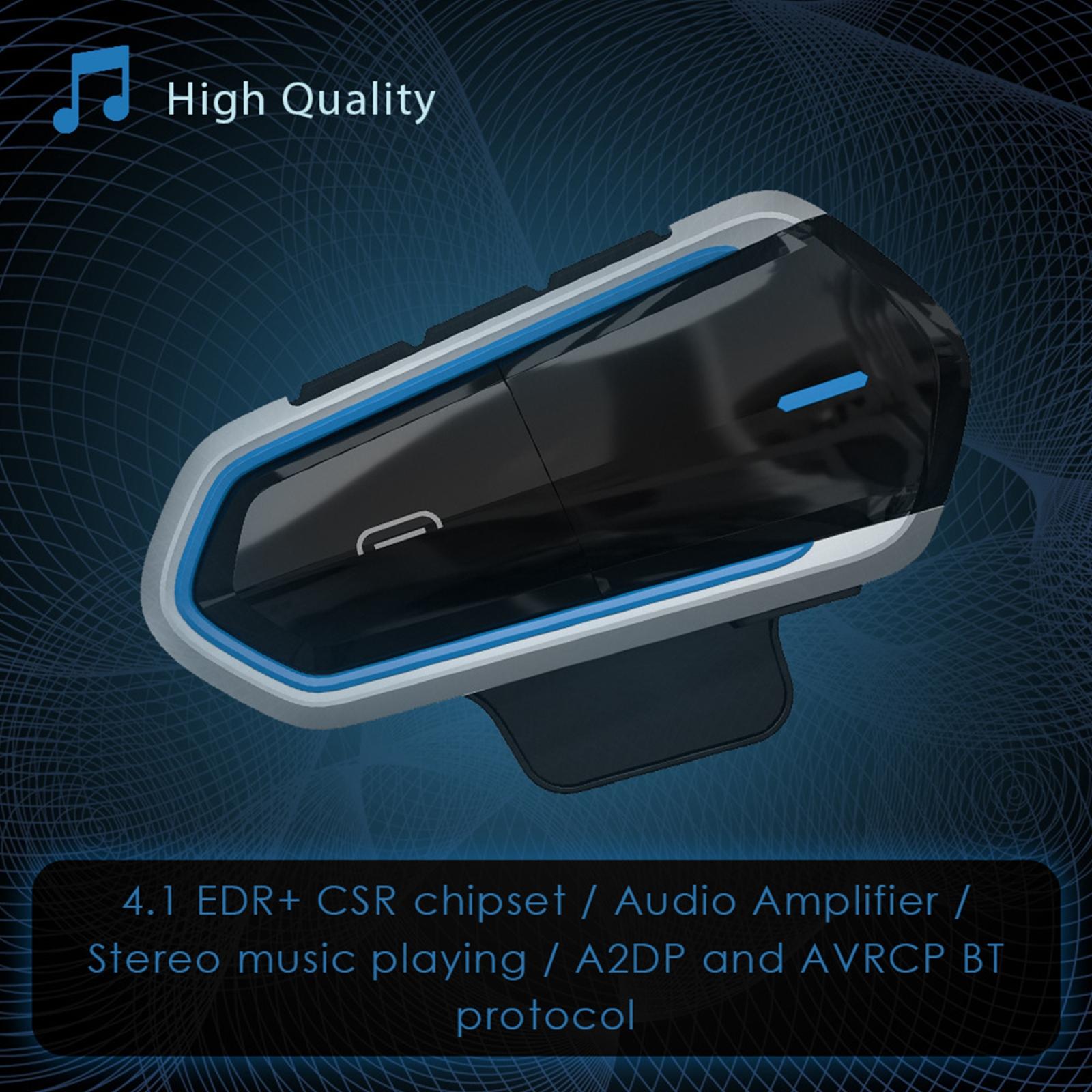Bluetooth Motorcycle Helmet Headset - Low Power 4.2 - Blue 10