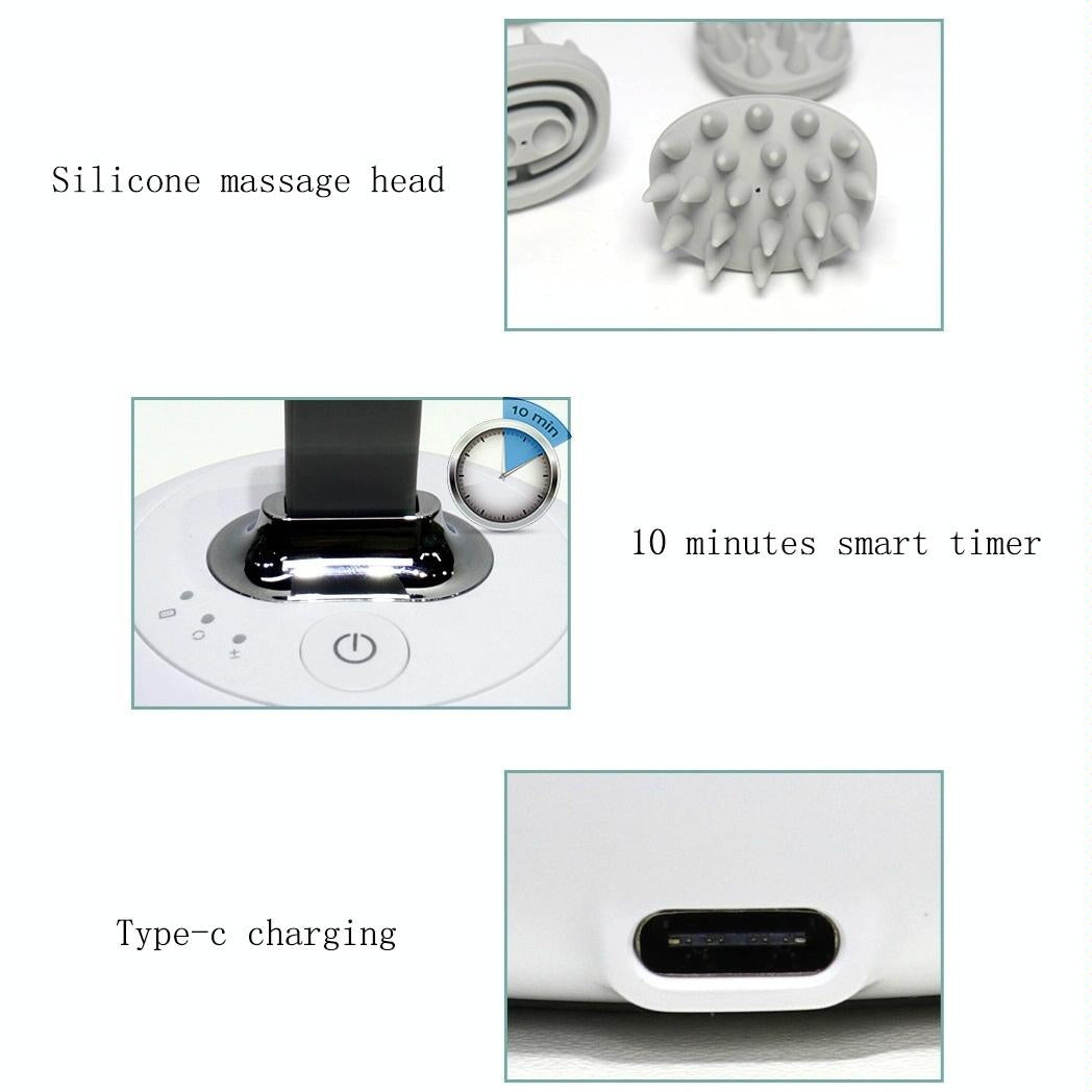 Electric Silicone Head Massager English White 6