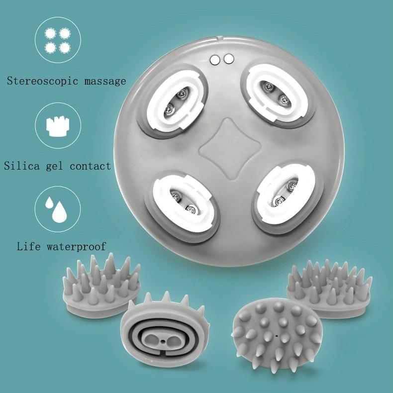 Electric Silicone Head Massager English White 7