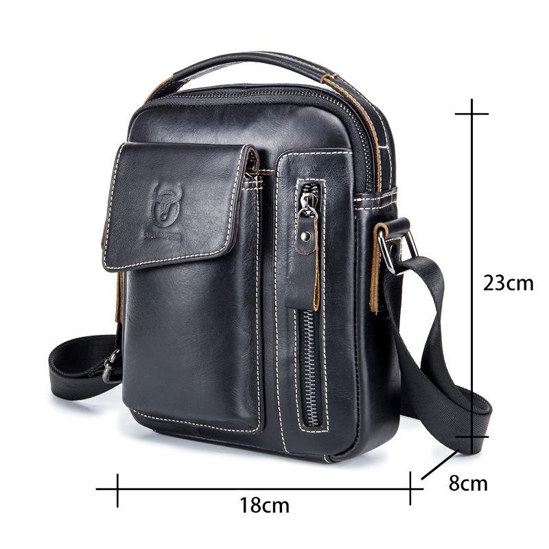 Soft Leather Messenger Bag For Men - Dark Brown 5