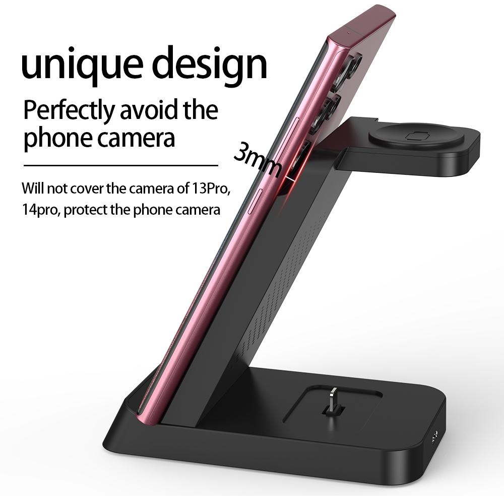 15W 3 In 1 Wireless Charger For Samsung Watch And Galaxy Buds - Black 5