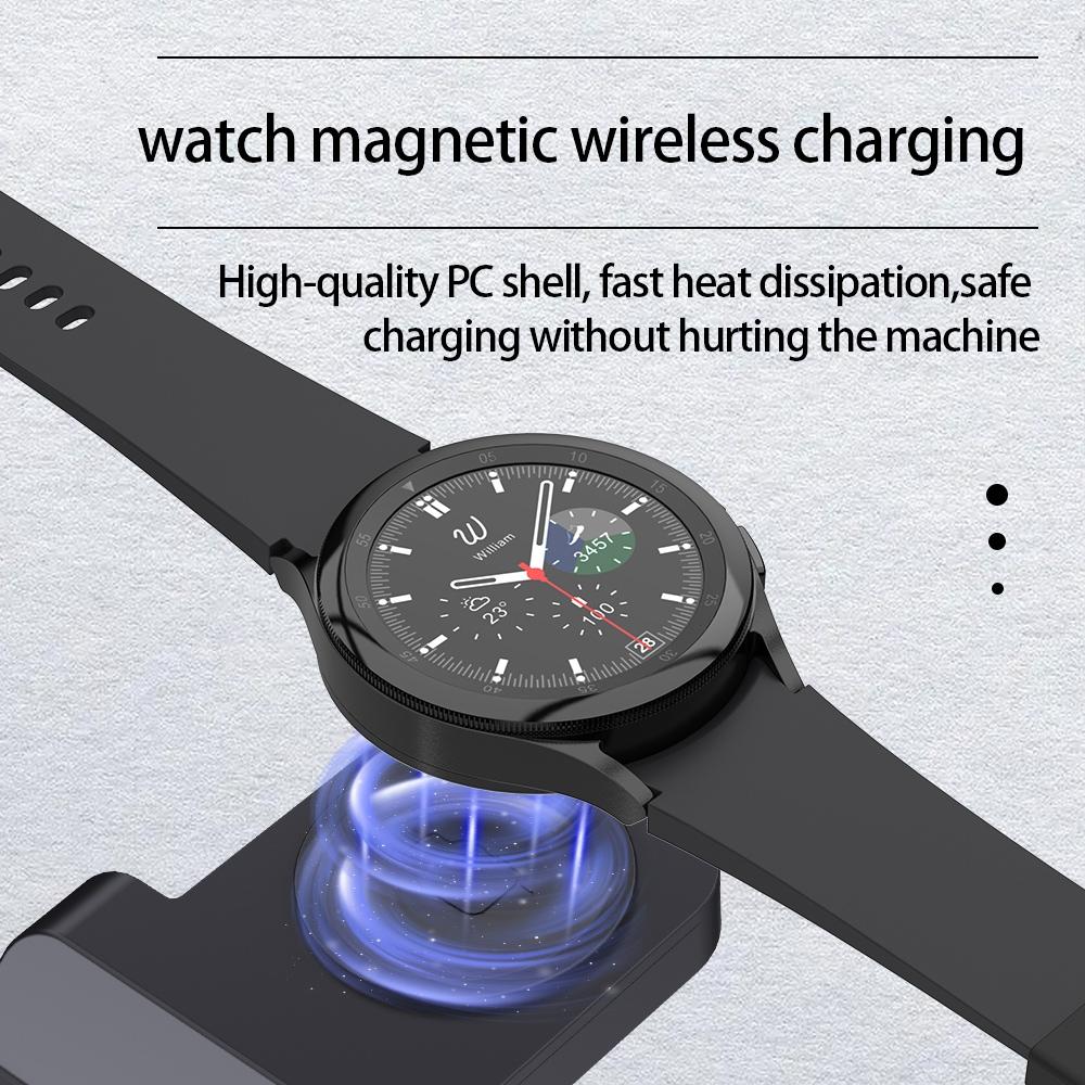 15W 3 In 1 Wireless Charger For Samsung Watch And Galaxy Buds - Black 6