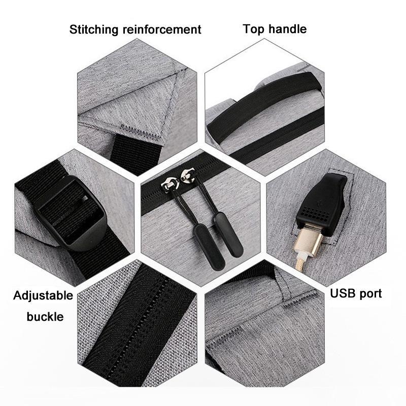 Anti Theft Usb Backpack For Business & School - Blue 6