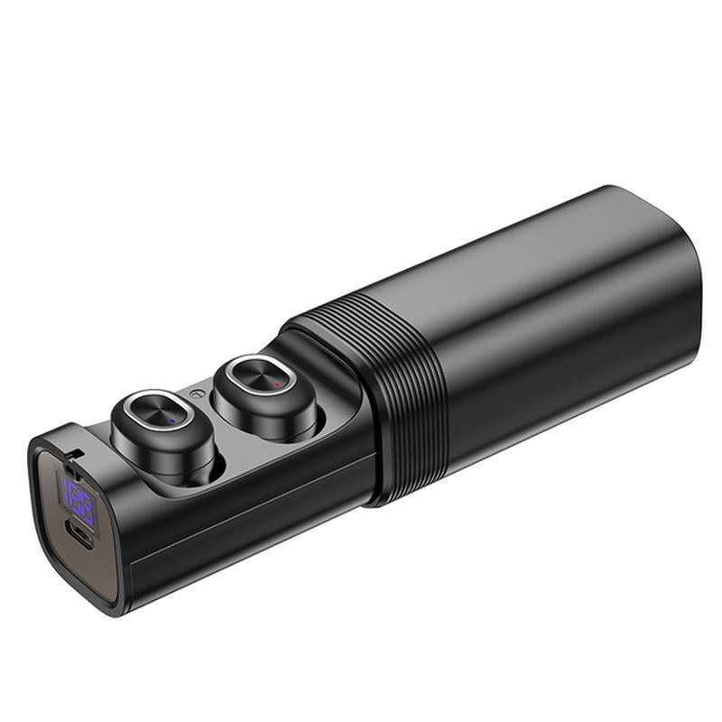 Mini t & g Tws Bluetooth Earphones with Led Display - Black Silver