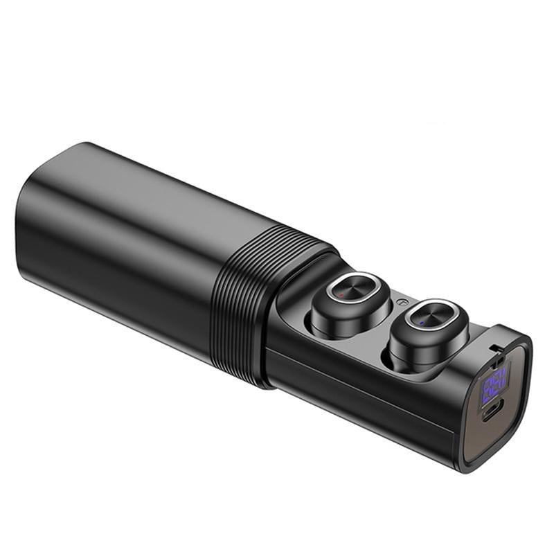 Mini t & g Tws Bluetooth Earphones with Led Display - Black Silver 3
