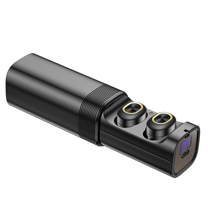 Mini t & g Tws Bluetooth Earphones with Led Display - Black Silver 12