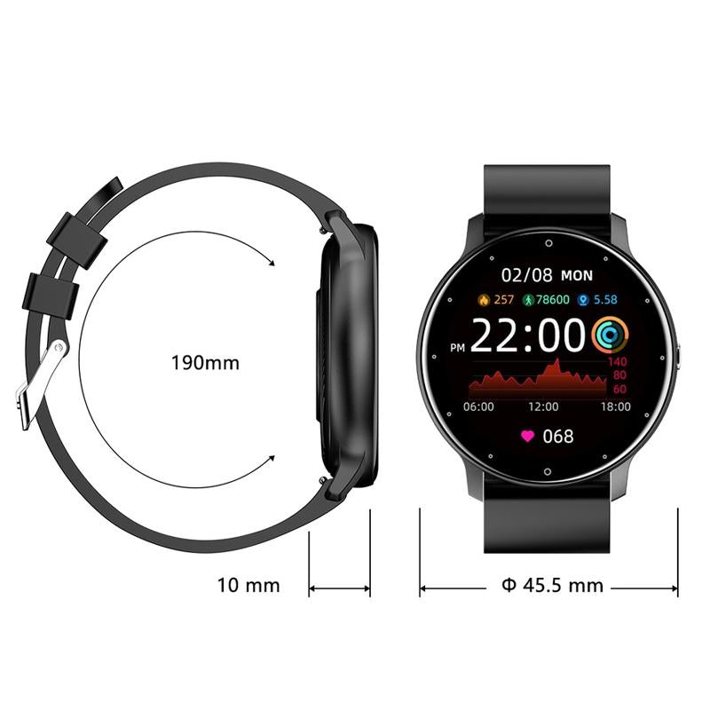 Smart Heart Rate Blood Pressure Oxygen Monitoring Sports Pedometer Wireless Bluetooth Watch - Black 3