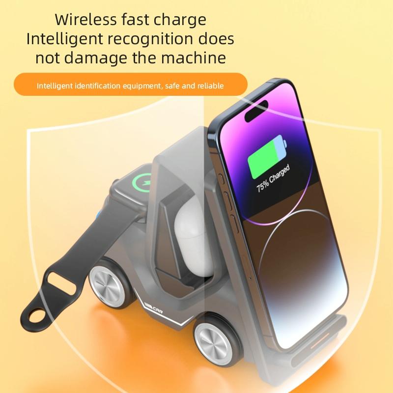 15W 3 In 1 Forklift Wireless Charger With Led Light - Orange 11