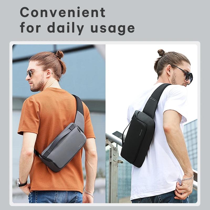 Waterproof Men Chest Bag Portable Messenger Bag Black 5