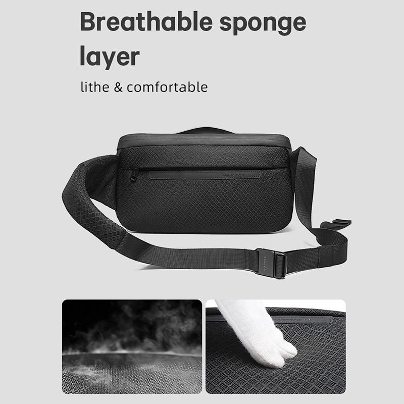 Waterproof Men Chest Bag Portable Messenger Bag Black 10