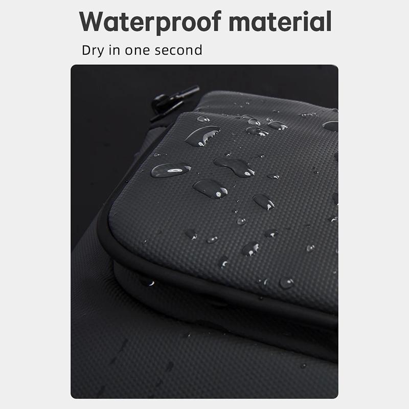 Waterproof Men Chest Bag Portable Messenger Bag Black 11