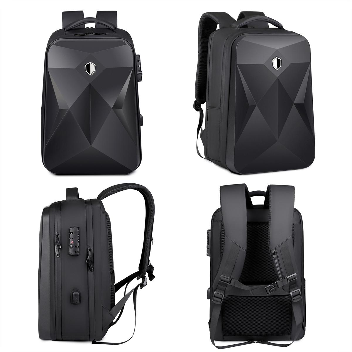Waterproof Laptop Backpack with Usb Port - 17 Inch Capacity Password Lock 3