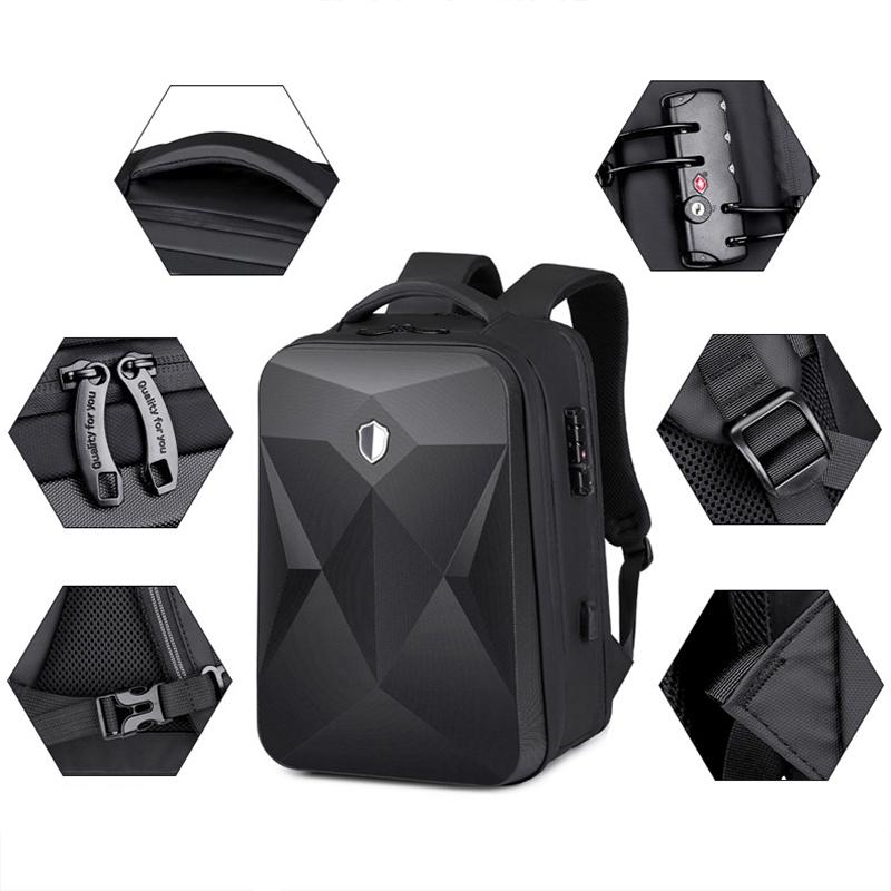 Waterproof Laptop Backpack with Usb Port - 17 Inch Capacity Password Lock 7