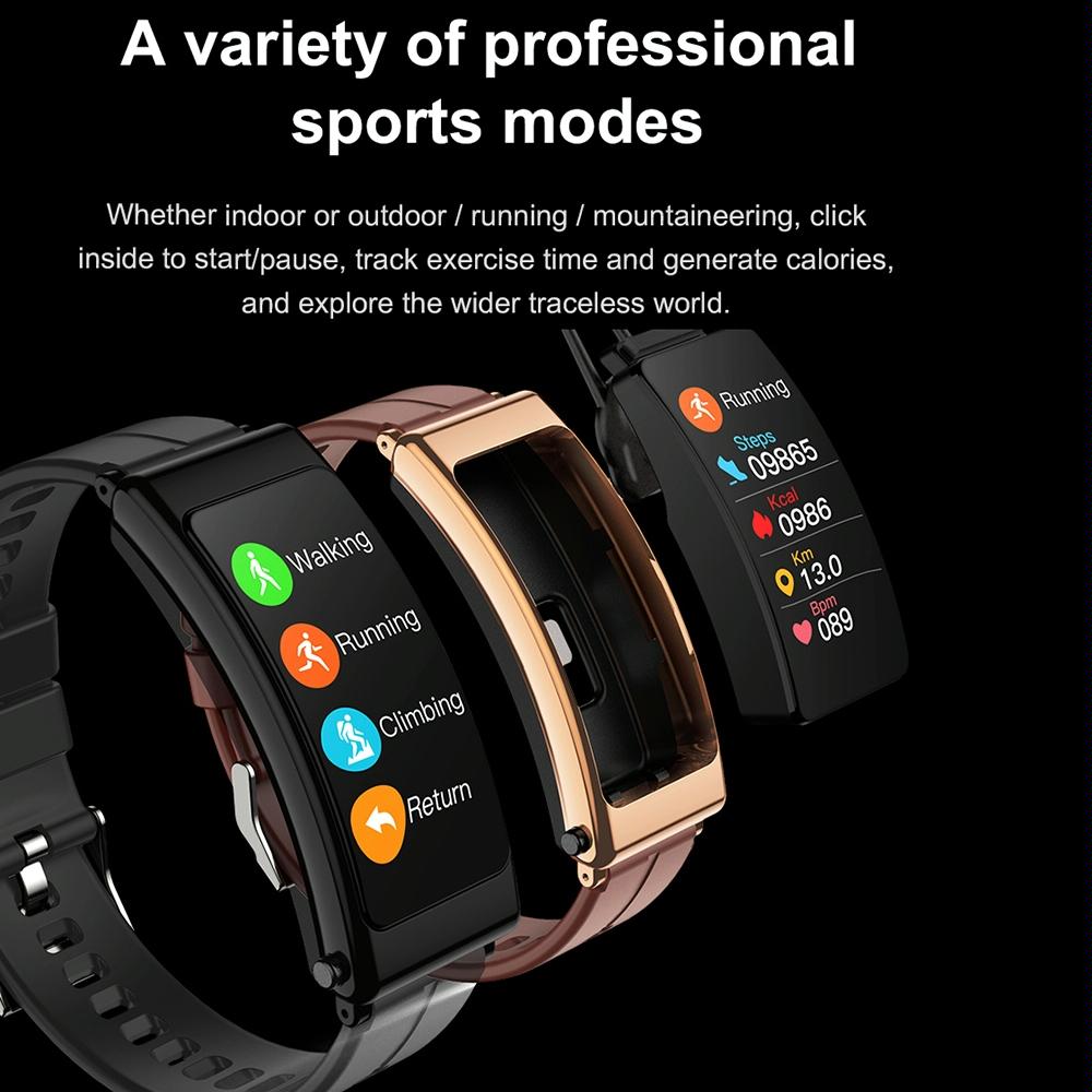 1.14 Inch Steel Band Earphone Detachable Smart Watch Support Bluetooth Call - Gold 6