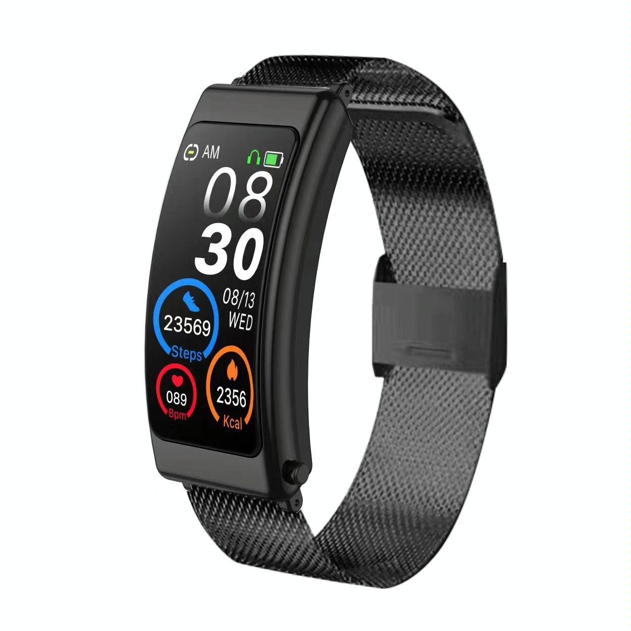 1.14 Inch Steel Band Earphone Detachable Smart Watch Support Bluetooth Call - Gold 11