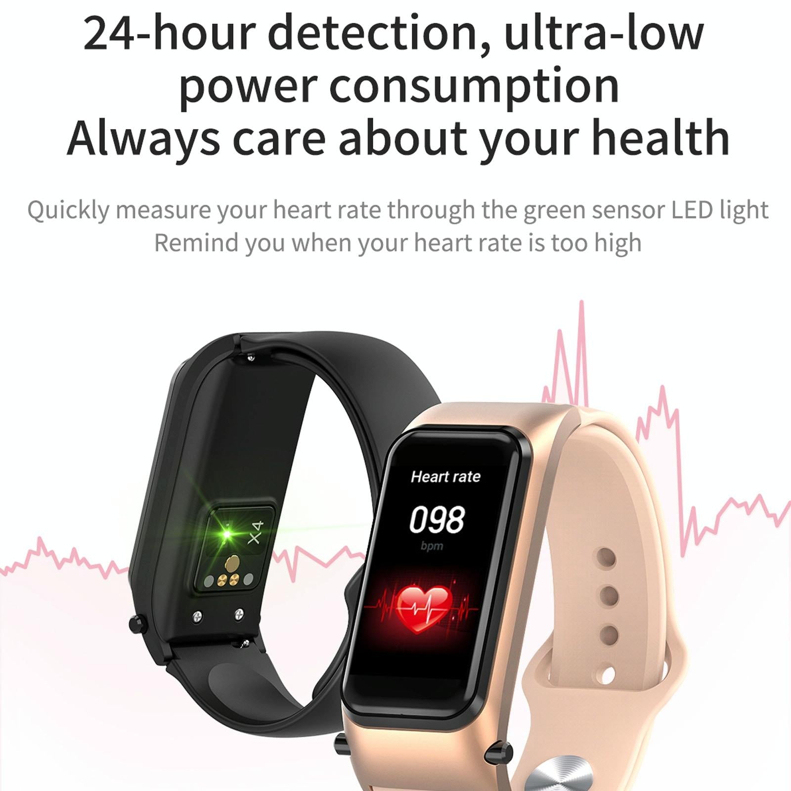 Bluetooth Smart Bracelet With Hd Screen - Rose Gold 5