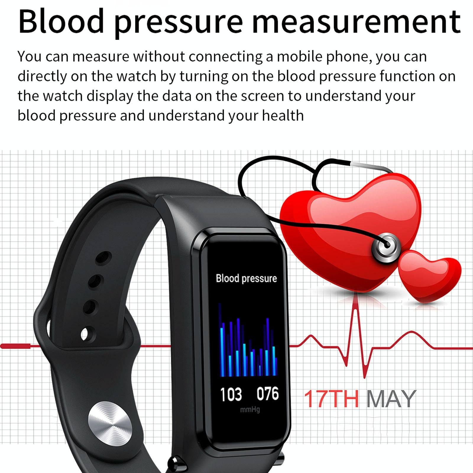 Bluetooth Smart Bracelet With Hd Screen - Rose Gold 7
