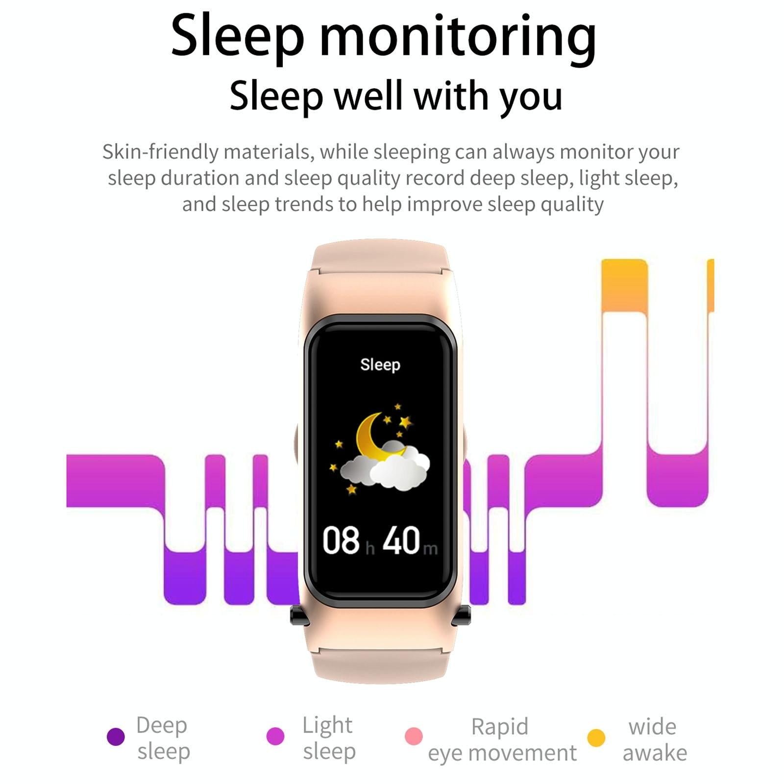 Bluetooth Smart Bracelet With Hd Screen - Rose Gold 11