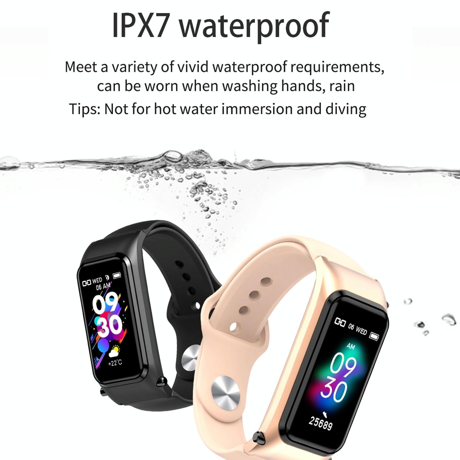 Bluetooth Smart Bracelet With Hd Screen - Rose Gold 14