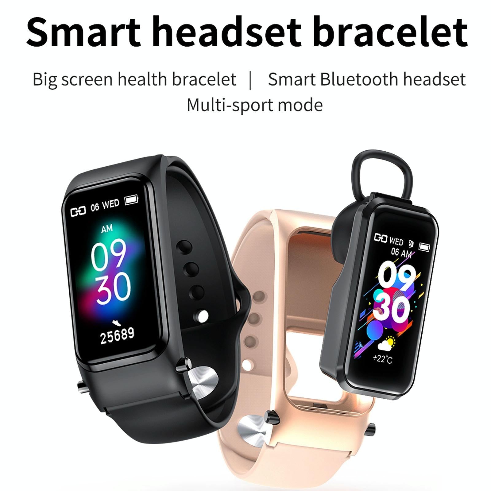Bluetooth Smart Bracelet With Hd Screen - Rose Gold 15
