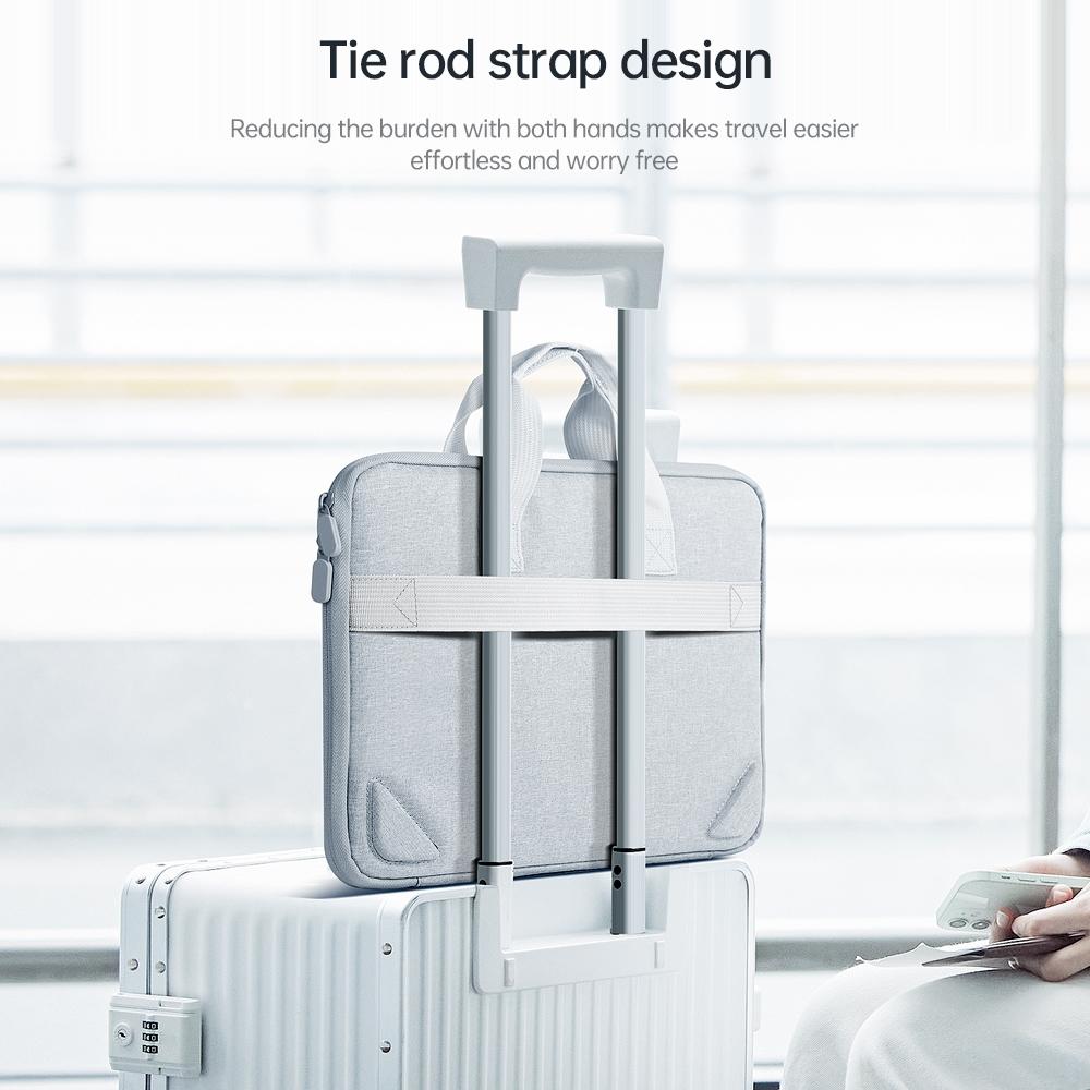 Portable Oxford Laptop Bag - Durable Fabric - Grey 4