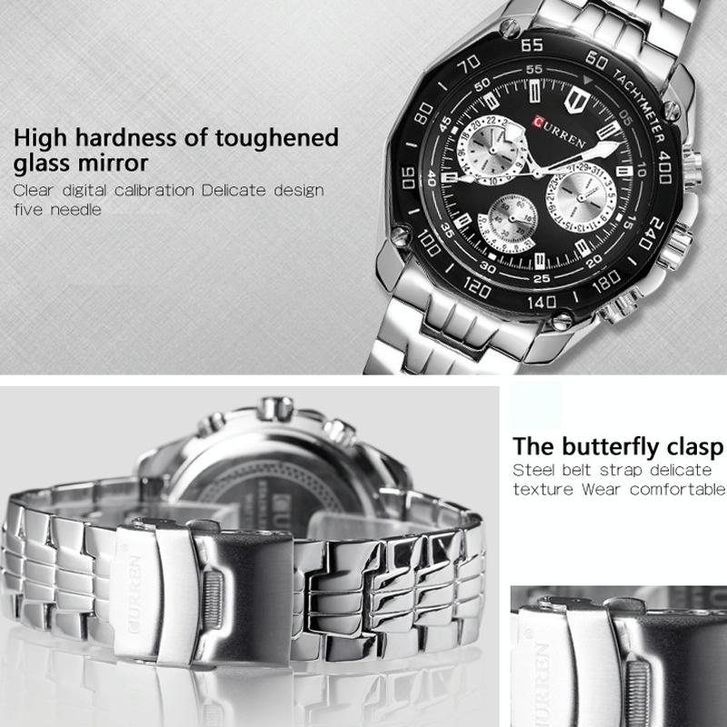Waterproof Quartz Watch for Men - Casual Business Style - White Shell Black 4
