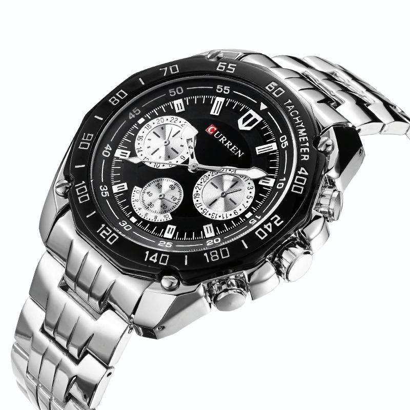 Waterproof Quartz Watch for Men - Casual Business Style - White Shell Black 10