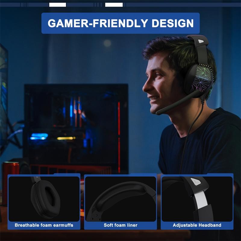 2.1M Gaming Headset With Mic Kotion Each G6000 - Black White 5