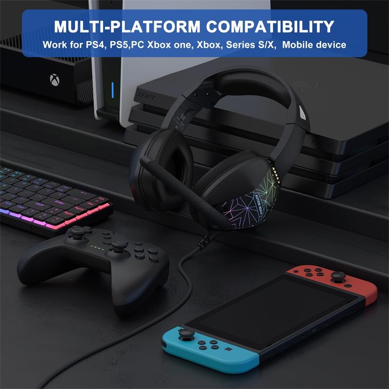 2.1M Gaming Headset With Mic Kotion Each G6000 - Black White 7