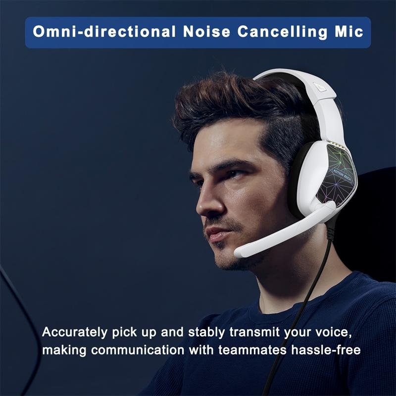 2.1M Gaming Headset With Mic Kotion Each G6000 - Black White 11