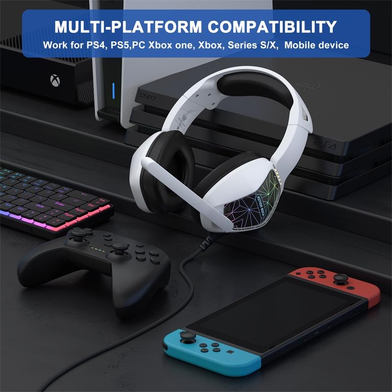 2.1M Gaming Headset With Mic Kotion Each G6000 - Black White 14