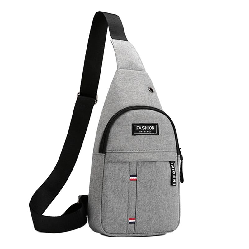 Canvas Crossbody Chest Bag For Men - Grey