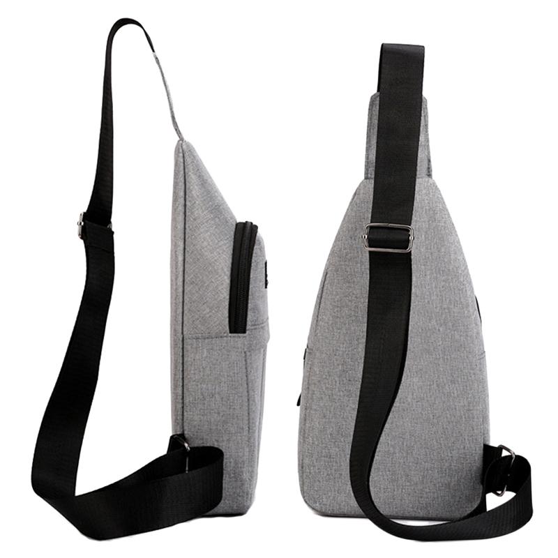 Canvas Crossbody Chest Bag For Men - Grey 4