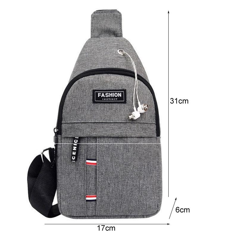 Canvas Crossbody Chest Bag For Men - Grey 5