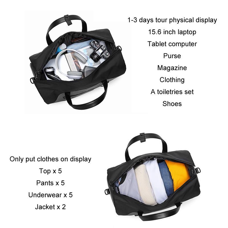 20 Inch Waterproof Foldable Travel Handbag - Dark Gray 8