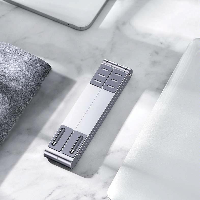 Foldable Metal Laptop Stand for Cooling and Ergonomic - Silver 10