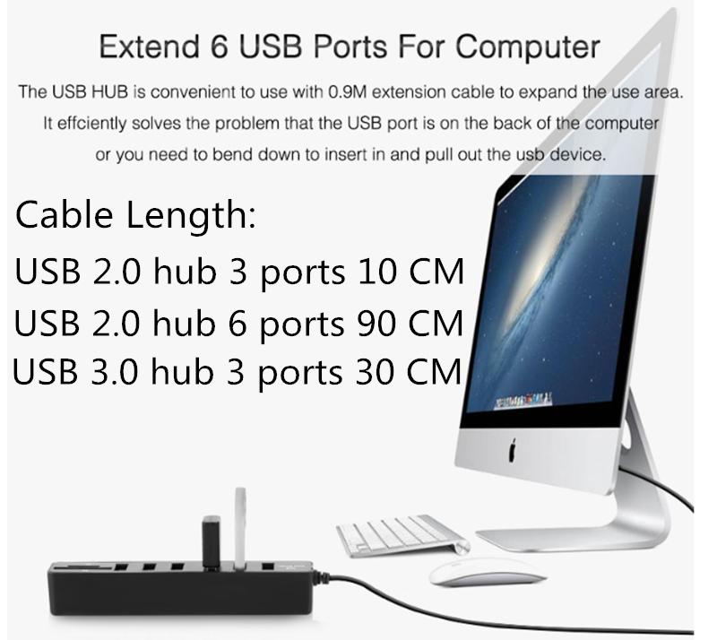 6-Port Usb Hub With Tf / Sd Card Reader High Speed - White 12