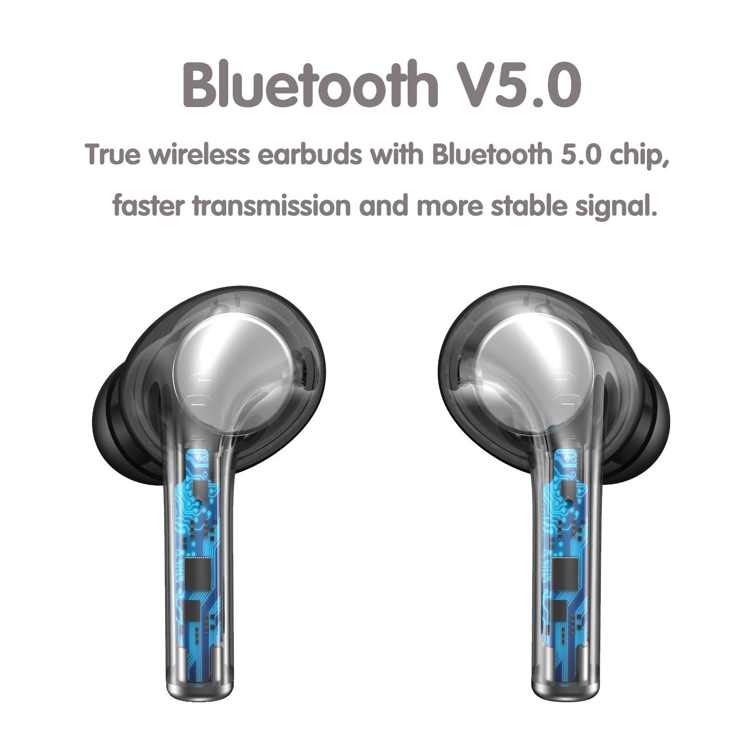 Wireless Sport Earphones with Touch Control and Mic - Bluetooth 5.0 Stereo Bass - White 6