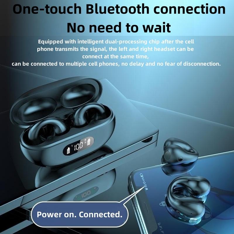 Wireless Noise-cancelling Bluetooth Earbuds with Led Display - Khaki 4