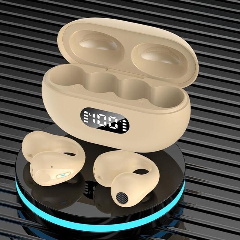 Wireless Noise-cancelling Bluetooth Earbuds with Led Display - Khaki 14