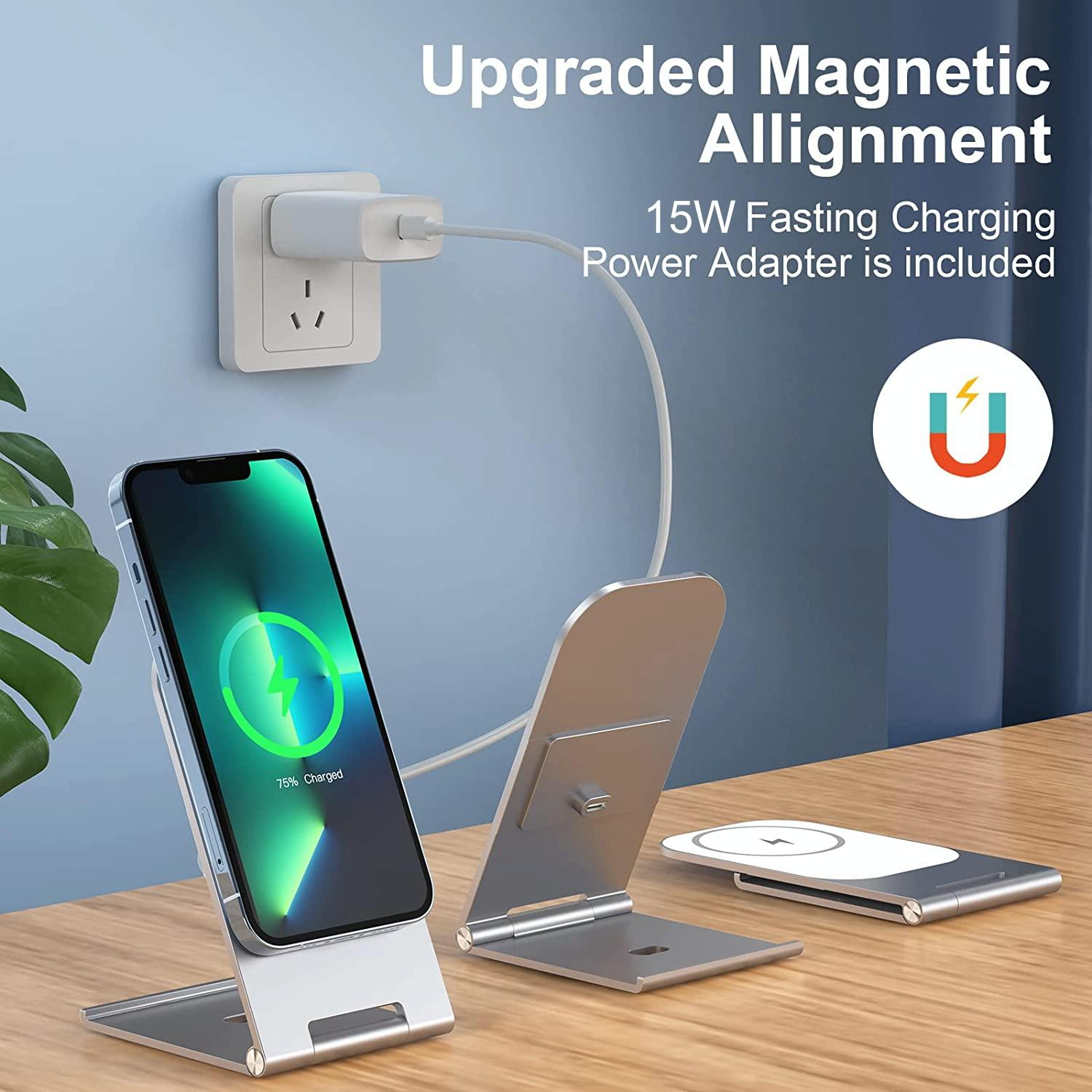15W Magnetic Wireless Charger For Iphone 12+ - Silver 8